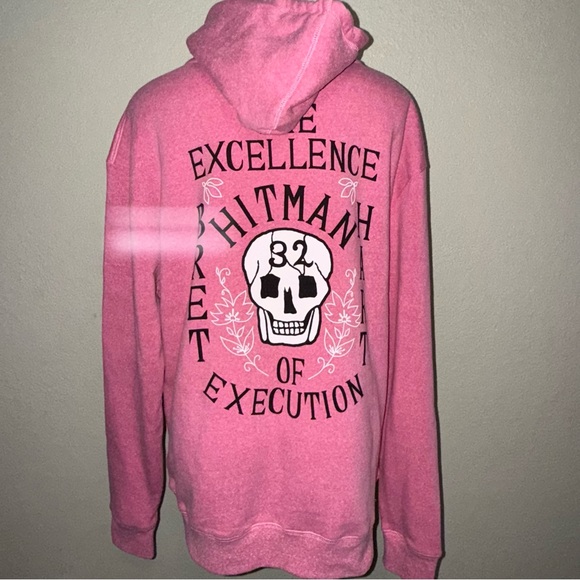 Roots of Fight Bret Hart Pink Graphic Hoodie for Men - Picture 6 of 8
